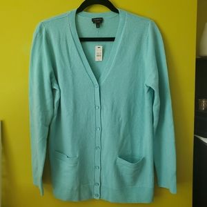 NWT TALBOTS 💯% PURE CASHMERE SWEATER LT GREEN MED